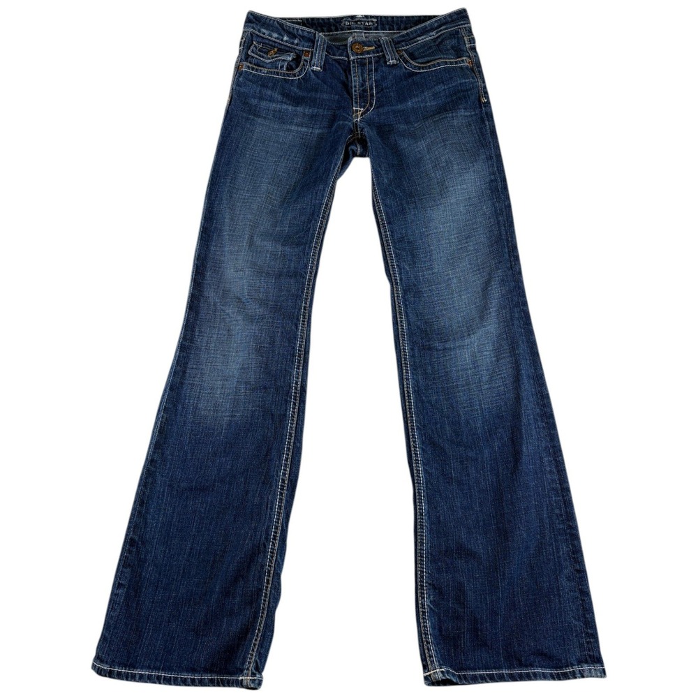 Big Star Casey Bootcut Jeans Womens 27L Blue Denim Faded Y2K Rugged Americana